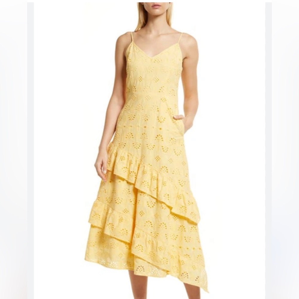 Sam Edelman eyelet yellow midi dress